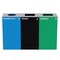 Alpine Industries 87 Gal. 3-Stream Steel Blue Cans & Bottles, Green Compost, and Black Commercial Trash Can Station ALP4450-BLK-KIT34 - alternate 1